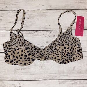 Xhilaration Bikini Top Womens XS Tan Black Leopard Swim Padded Bra XS